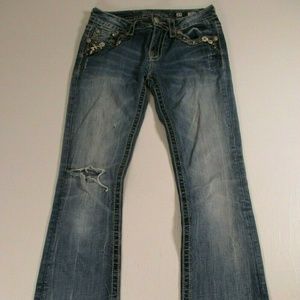 Miss Me Women 27 Sunflowers Rhinestones Jeans